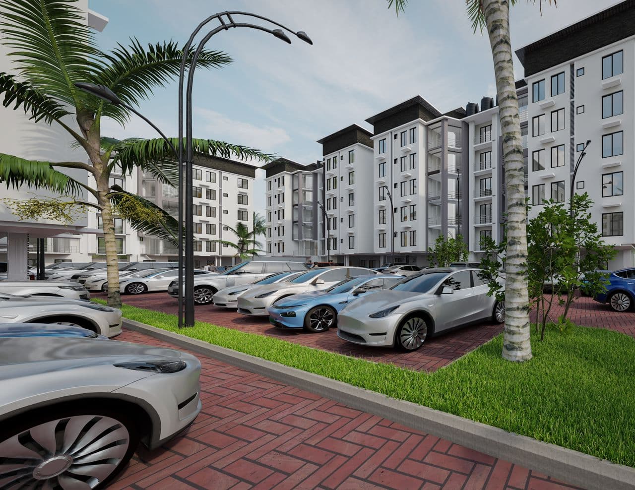 Aspire Apartment exterior — daytime render